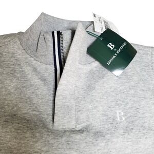 B by Brooks Brothers Quarter Zip Pullover Sweatshirt Gray B Logo Size 12Y